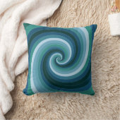 魅惑スパイラルin青と緑の装飾用クッション クッション (ブランケット)
