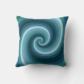 魅惑スパイラルin青と緑の装飾用クッション クッション (裏面)