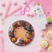 魅惑ハロウィーン祭りリース ペーパープレート (パーティー)