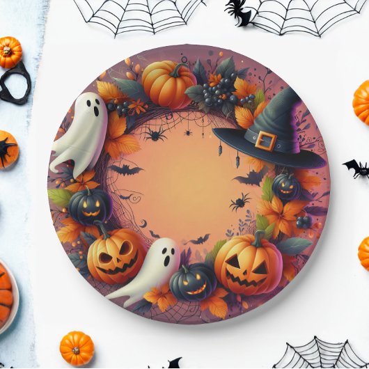 魅惑ハロウィーン祭りリース ペーパープレート