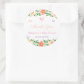 魅惑バタフライガーデン小さな女の子ベビーシャワー ラウンドシール (バッグ)