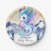 魅惑パステルドラゴンベビーシャワー ペーパープレート (正面)