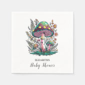 魅惑パステルマッシュルームベイビーシャワー スタンダードカクテルナプキン (正面)