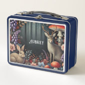 魅惑パーソナライズされたの森の森林動物 メタルランチボックス (正面)
