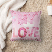 魅惑ピンクをテーマにした私の愛装飾用クッション クッション (ブランケット)