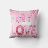 魅惑ピンクをテーマにした私の愛装飾用クッション クッション (裏面)