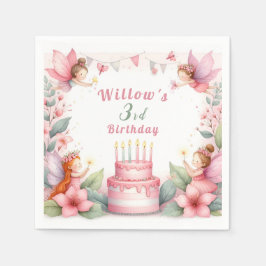 魅惑ピンクフェアリー園 – 誕生日 スタンダードカクテルナプキン