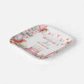 魅惑ピンクフェアリー園 – 誕生日 ペーパープレート (傾斜あり)