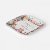 魅惑ピンクフェアリー園 – 誕生日 ペーパープレート (傾斜あり)