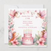 魅惑ピンクフェアリー園 – 誕生日 招待状 (裏面)