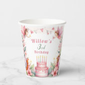 魅惑ピンクフェアリー園 – 誕生日 紙コップ (正面)