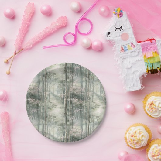 魅惑ピンクフローラ園 ペーパープレート (パーティー)