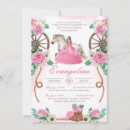 魅惑ピンクローズウエスタンチャロキンセアニェラ 招待状