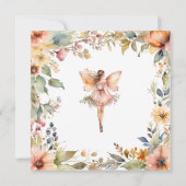 魅惑フェアリー秋フローラデイジーガールベイビーシャワー 招待状 (裏面)