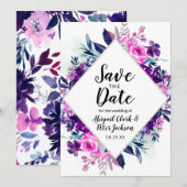 魅惑フローラバイオレットウォーターカラーダイヤモンドシック セーブザデート (正面/裏面)