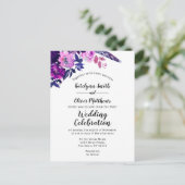 魅惑フローラバイオレットウォータートレンディー結婚ズ インビテーションポストカード (スタンド正面)