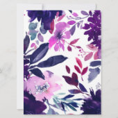 魅惑フローラバイオレットウォーターリース結婚ズ 招待状 (裏面)