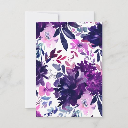 魅惑フローラバイオレット六角フレーム結婚ズ 出欠カード (裏面)