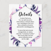 魅惑フローラバイオレット結婚六角形詳細 エンクロージャーカード (正面)