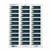 魅惑フローラミッドナイトブルー結婚フラワーズ ラベル (フルシート)