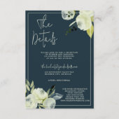 魅惑フローラミッドナイト結婚ブルー エンクロージャーカード (正面)