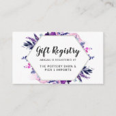 魅惑フローラ水色シックなギフトレジストリ エンクロージャーカード (正面)