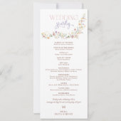 魅惑ボホワイルドフラワー庭園の結婚式プログラム (裏面)