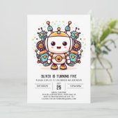 魅惑ボーイメタリックロボット誕生日 招待状 (スタンド正面)