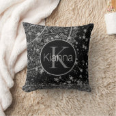 魅惑マンダラスターズパーソナライズされたモノグラム クッション (ブランケット)