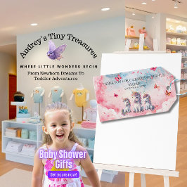 魅惑ユニコーンベビーシャワーメッセージカード ギフトタグ