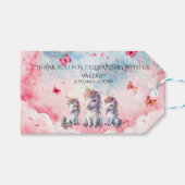 魅惑ユニコーンベビーシャワーメッセージカード ギフトタグ (正面(横))