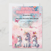 魅惑ユニコーンベビーシャワー招待状 招待状 (正面)