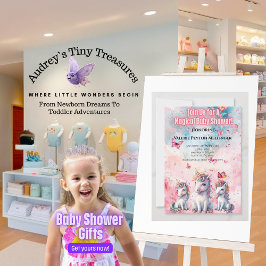 魅惑ユニコーンベビーシャワー招待状 招待状