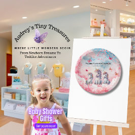 魅惑ユニコーンベビーシャワー紙プレート ペーパープレート