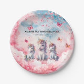 魅惑ユニコーンベビーシャワー紙プレート ペーパープレート (正面)