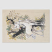 魅惑威厳のあるの森の中のユニコーン 薄葉紙 (正面)