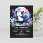 魅惑威厳のある猫誕生日 招待状 (スタンド正面)