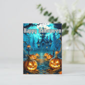 魅惑的すごいなハロウィーンのカボチャ ポストカード (スタンド正面)