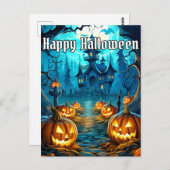 魅惑的すごいなハロウィーンのカボチャ ポストカード (正面/裏面)