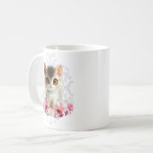 魅惑的でフワフワの子猫 コーヒーマグカップ (正面左)