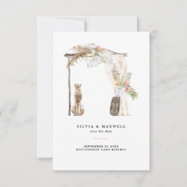 魅惑的なアフリカのサファリの結婚式の日付を保存