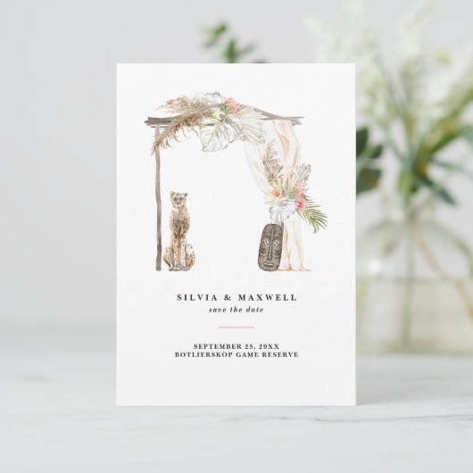 魅惑的なアフリカのサファリの結婚式の日付を保存 (スタンド正面)