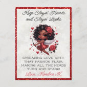 魅惑的なアフリカ系アメリカ人のキュピッド・バレンタインデー エンクロージャーカード (裏面)