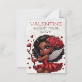 魅惑的なアフリカ系アメリカ人のキュピッド・バレンタインデー ノートカード (正面)