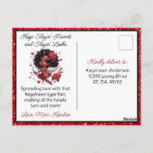 魅惑的なアフリカ系アメリカ人のキュピッド・バレンタインデー ポストカード (裏面)