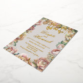 魅惑的なアラビアンナイツパステル結婚フローラ 箔招待状 (回転した状態)