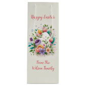 魅惑的なイースター卵パターン ワインギフトバッグ (正面)