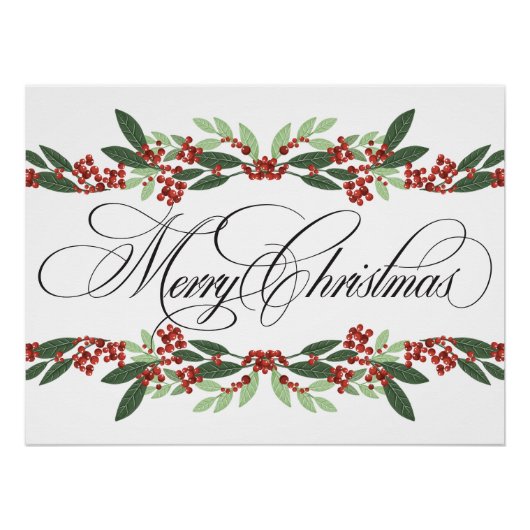 魅惑的なエバーグリーンエレガンスクリスマス ポスター (正面)