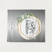 魅惑的なエレガンスシルバースレッドと金ゴールド タペストリー (正面(横))