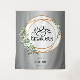 魅惑的なエレガンスシルバースレッドと金ゴールド タペストリー